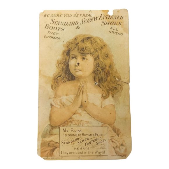 Victorian Trade Card Advertisement Standard Screw Fastened Shoes Scotts Emulsion - Picture 3 of 8